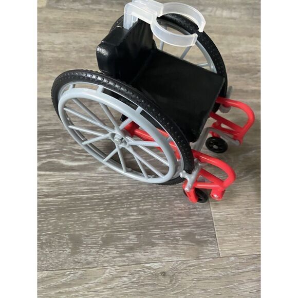 Barbie Doll Red Wheelchair dollhouse brakes work, - Picture 4 of 9